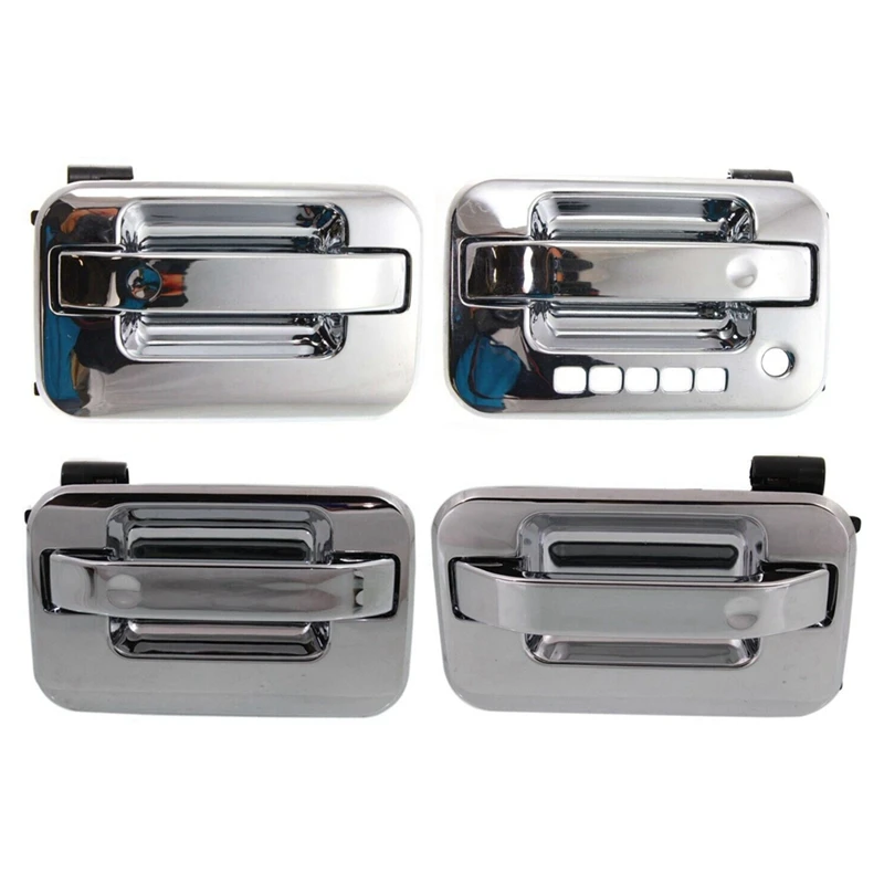 

4Pcs/Set Car Front And Rear Exterior Door Handle Accessories For Ford F-150 2004-2014 9L3Z-1522405-BA 9L3Z-1626604-AA