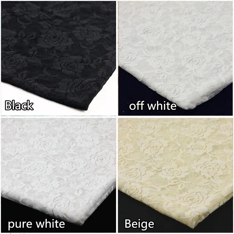 Elastic Rose Lace Fabric Curtain Net Yarn Skirt Costume Stage Wedding Wedding Ceremony RS986