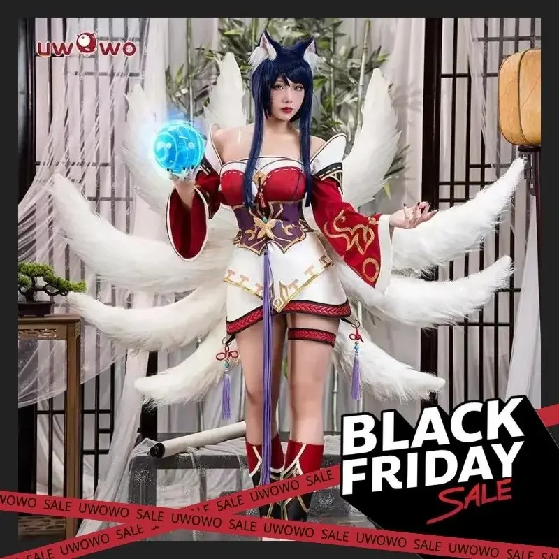 

IN STOCK UWOWO League of Legends/LOL: Ahri Champion Nine Tails Wildd Riftt Game Cosplay Costume Ahri Halloween Cosplay