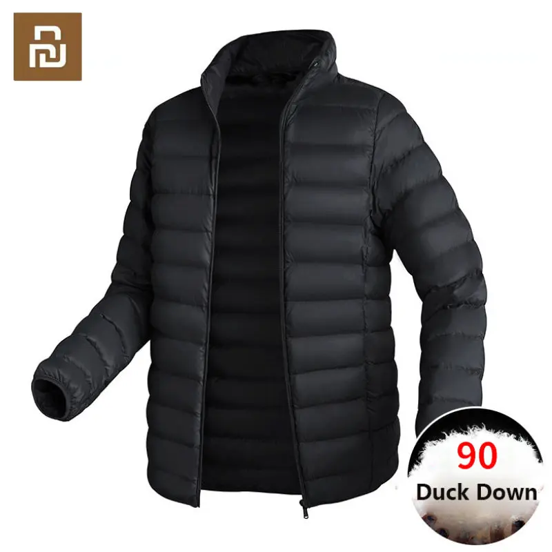 Youpin Mens Winter Warm Ultra Light Down Jacket Waterproof White Duck Down Soft Men Outdoors Lightweight Packable Puffer Jacket