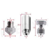 ABRW-1Set MK10 All Metal Hotend Kit 0.4Mm MK10 Nozzle Thermal Barrier Throat Tube For Wanhao &I3 Connector For 3D Printer