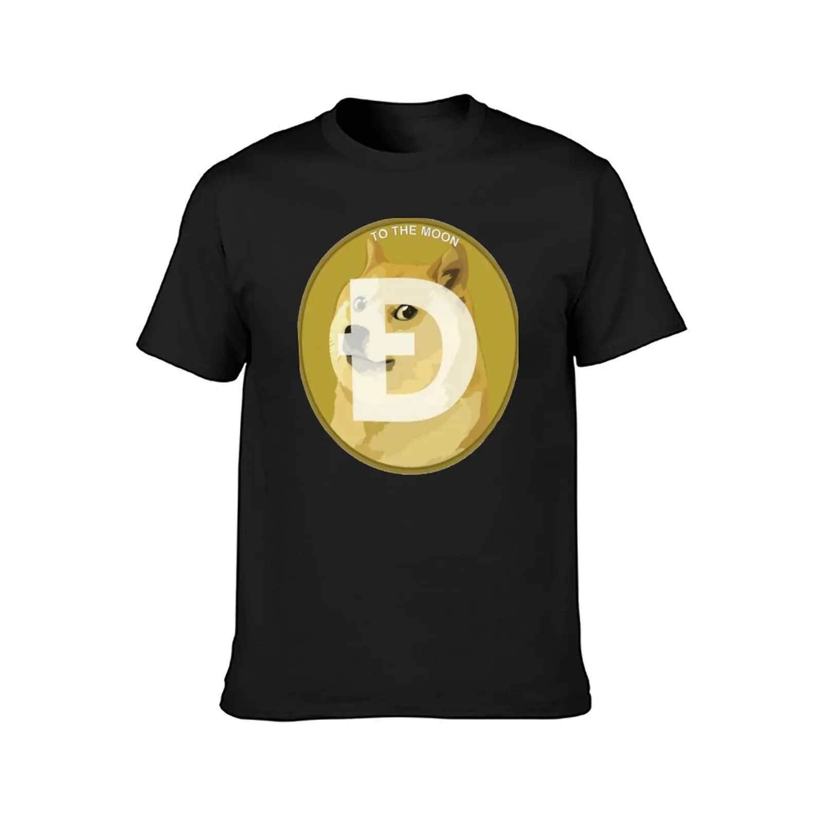 Dogecoin To The Moon For Sale M Round Neck T-shirt Motion Tees Hot Sale Graphic Home USA Size