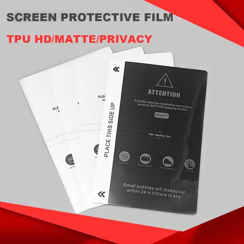 50PCS TPU HD PRIVACY MATTE  Flexible Hydrogel Film Mobile Phone Screen Protective Film Screen Protector For Cut Machine