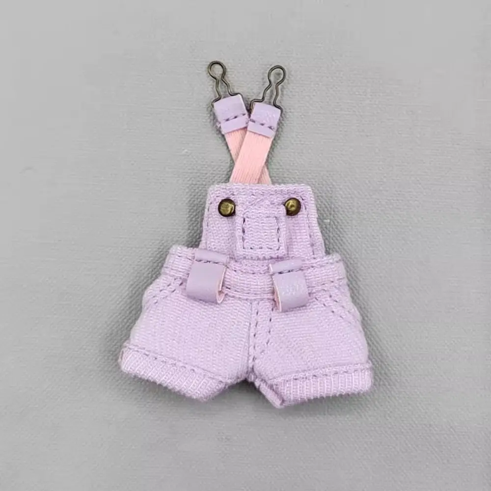 Fashion Clothes For 1/11 OB11 Doll Trousers T-shirt Overalls For 1/12 Bjd/GSC Doll Denim Pants DIY Doll Clothes Accessories