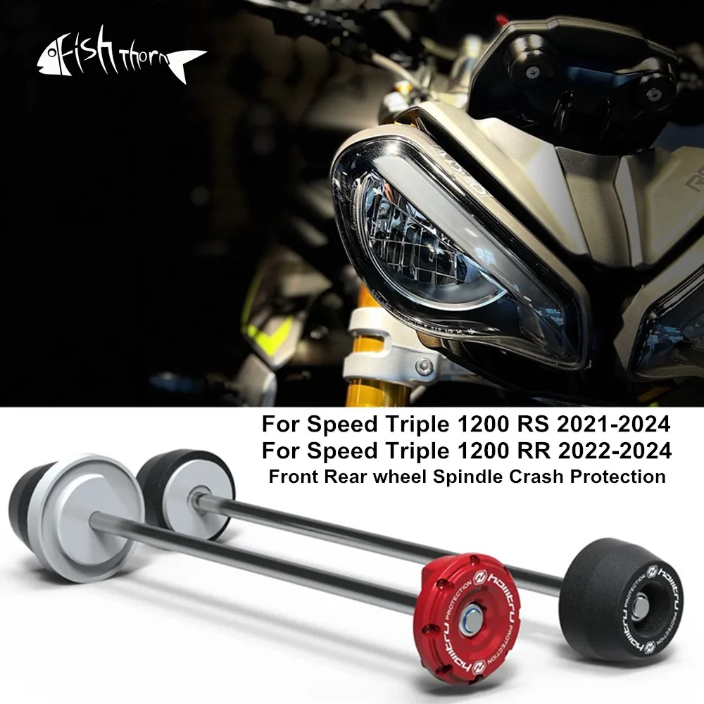 For Triumph Speed Triple 1200RS Speed Triple 1200RR 2022-2024 Motorcycle Front & Rear Axle Fork Crash Sliders Wheel Protection