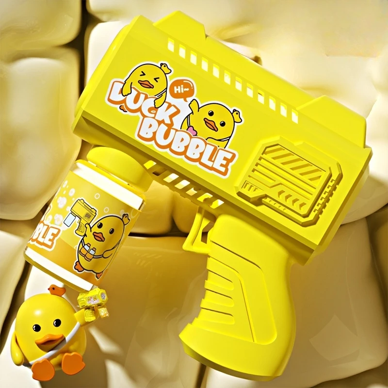 2025年新型リトルイエローアヒルバブルマシン10穴スペース電動バブルマシンネット有名人ホットスタイルハンドヘルドバブルガンおもちゃ