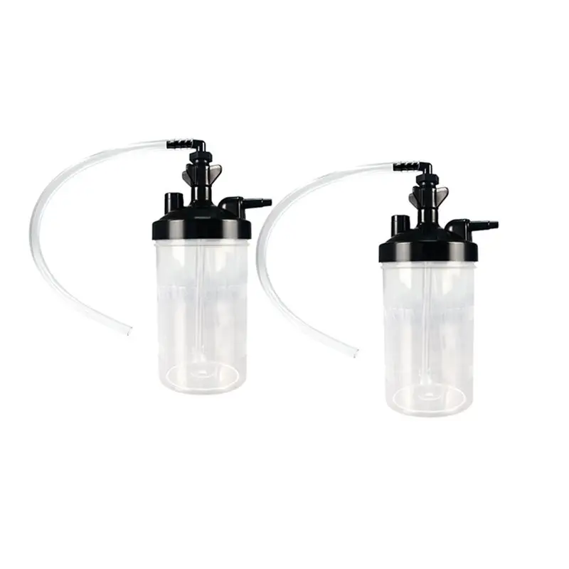 ABSS-2 Pack Oxygen Humidifier Bottle, Humidifier Oxygen Bottle With 12Inch Adapter Tubing Portable O2 Humidification