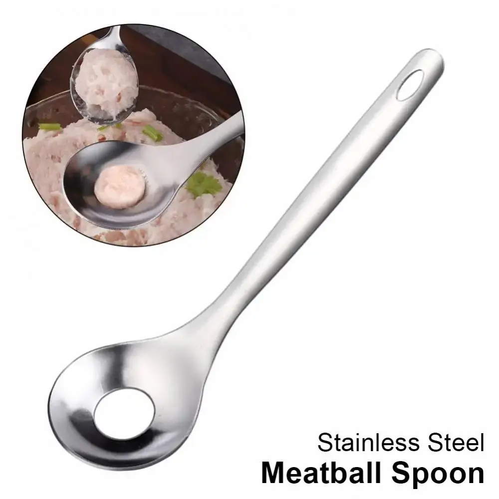 1Pcs Stainless Steel Meatball Spoon Dishwasher Safe Hand Squeeze Meatball Maker Easy Peeling Pressin Meatball Scoop