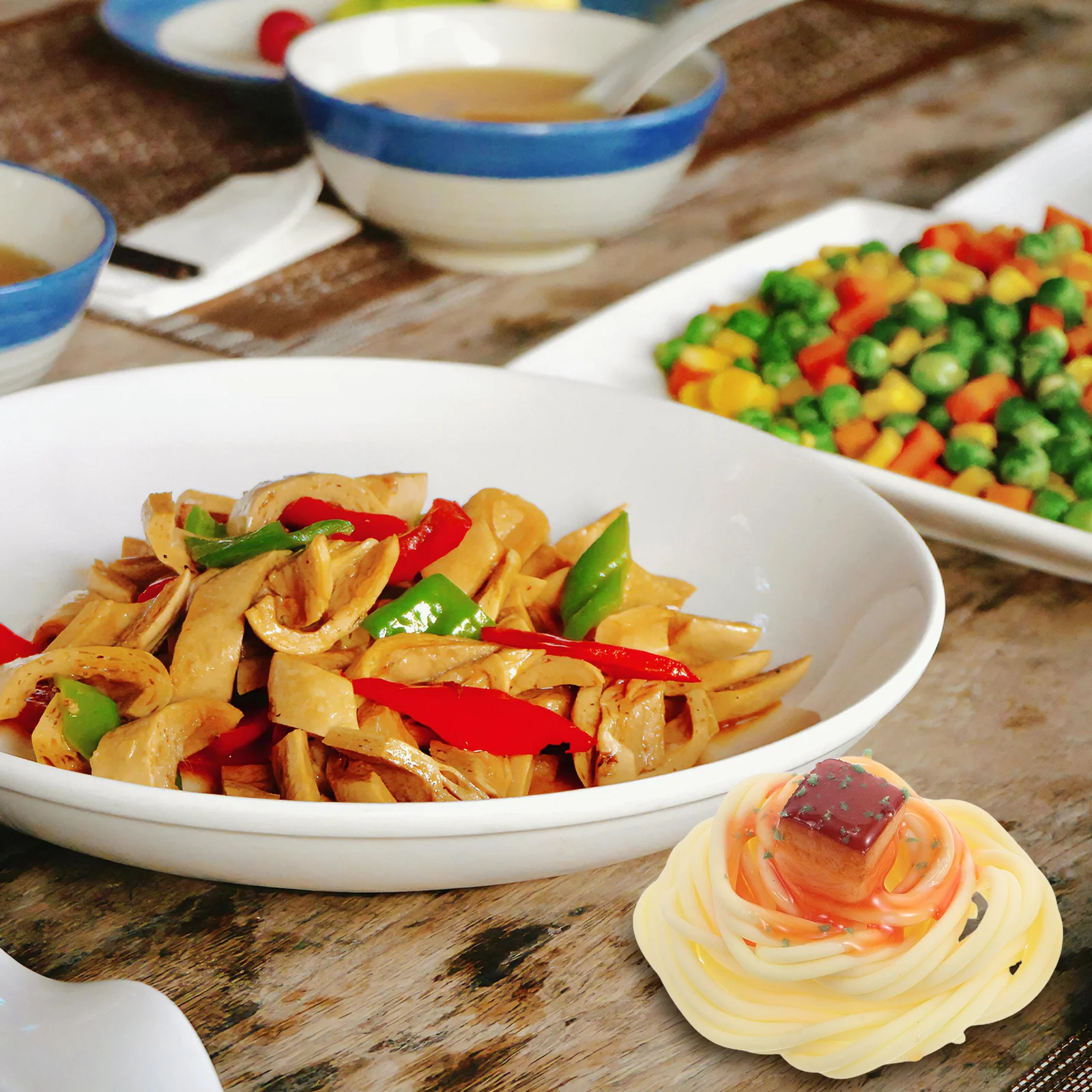 2 stks Realistische Noodle Voor Kinderen Keuken Accessoires Spelen Pasta Pretend Scène Layout Kunstmatige Voedsel Gesimuleerde Voedsel Rekwisieten