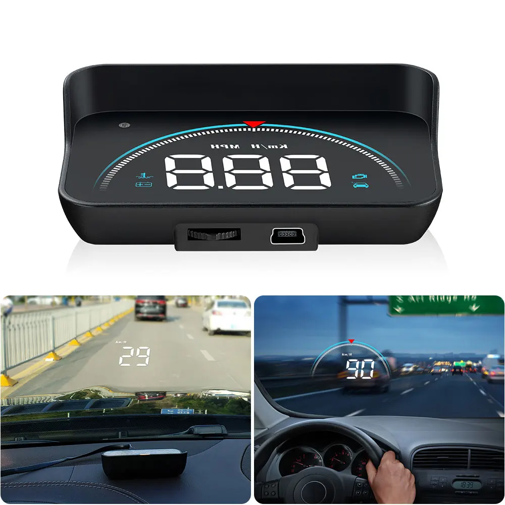 M8 GPS HUD Head Up Display tachimetro per Auto OBD2 EUOBD proiettore di avviso di velocità eccessiva parabrezza allarme di tensione elettronico