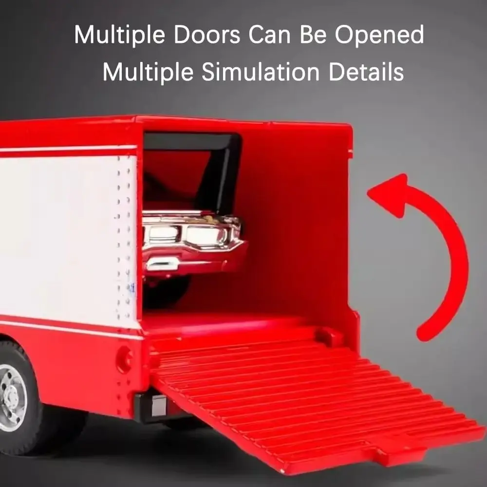 مقياس 1:64 نموذج مقطورة مصنوع من خليط معدني لمركبات النقل المعدنية والإنقاذ والمركبات الهندسية وصلة متحركة قابلة للسحب للخلف