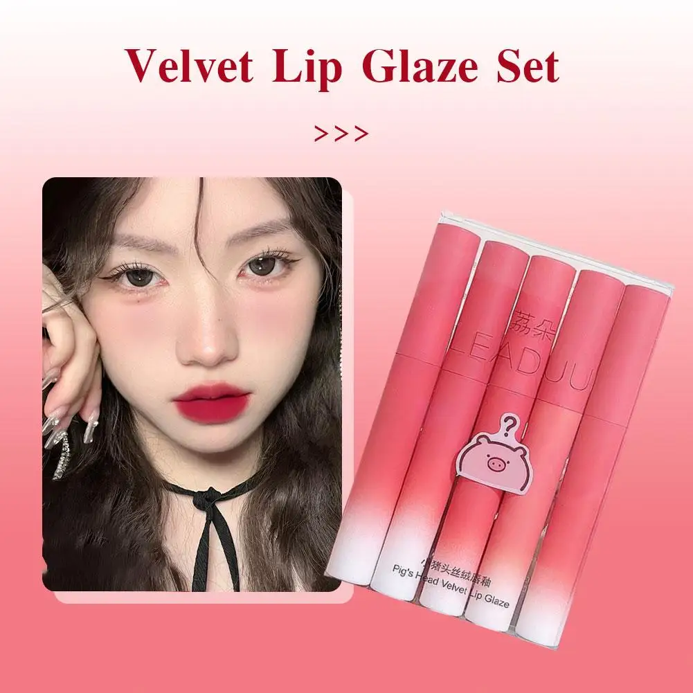 Lipstick Lip Gloss Set Waterproof Non-Stick Cup Liquid Lip Lipstick Velvet Gloss Lipstick Not to Lip Lip Glaze Care Fade Ea J6J9