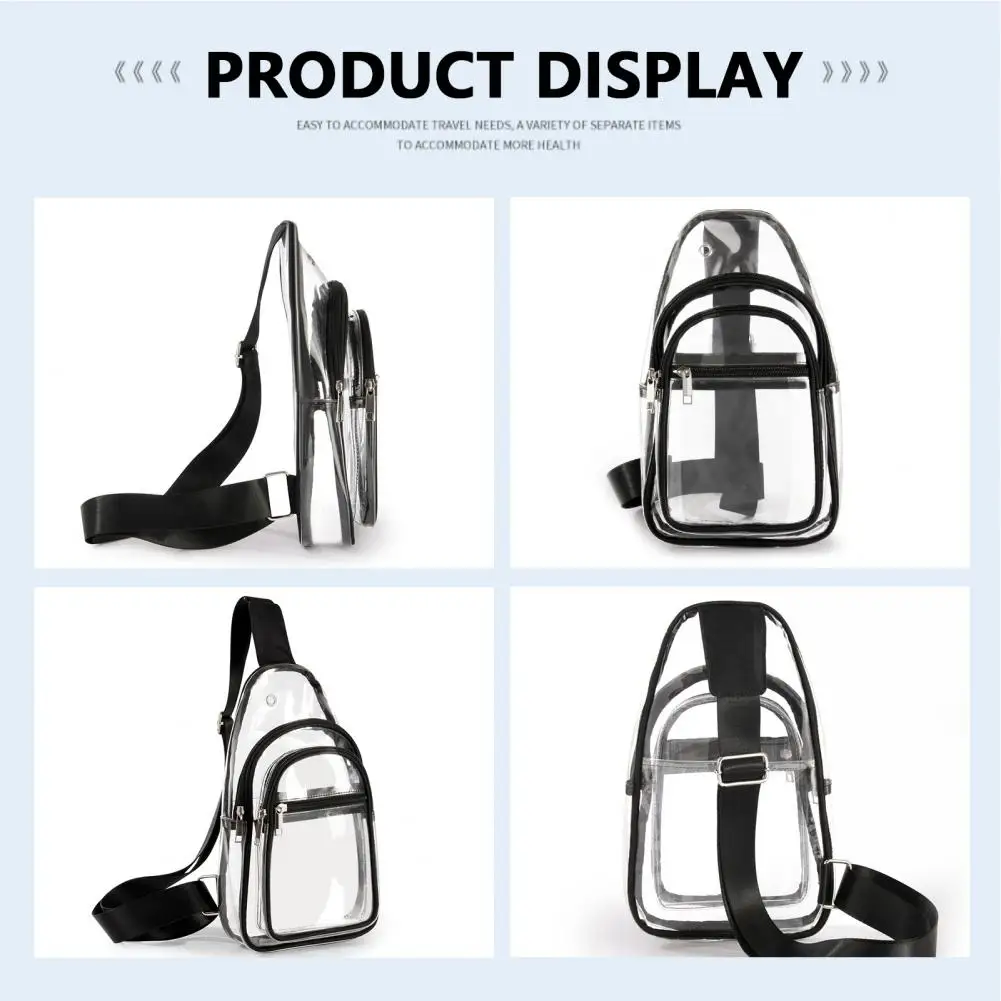 Stadium Approved Bag Sports Shoulder Bag Transparent Crossbody Bag Adjustable Shoulder Strap Waterproof PVC Bag Clear Bag bolsa