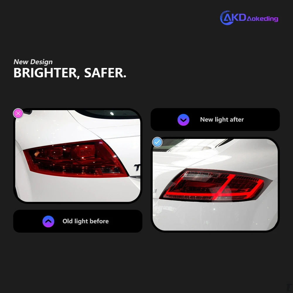 AKD Car Styling for Audi TT 2006-2013 LED Rear Tail Lamp DRL+Brake Trunk LIGHT Automobile Accessories