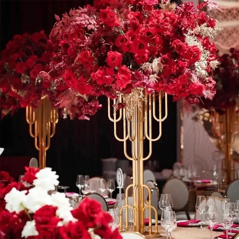 Modern Arched Metal Flower Rack Vase for Wedding Decoration Dining Table Centerpiece 2/5/6/10 Pieces Set
