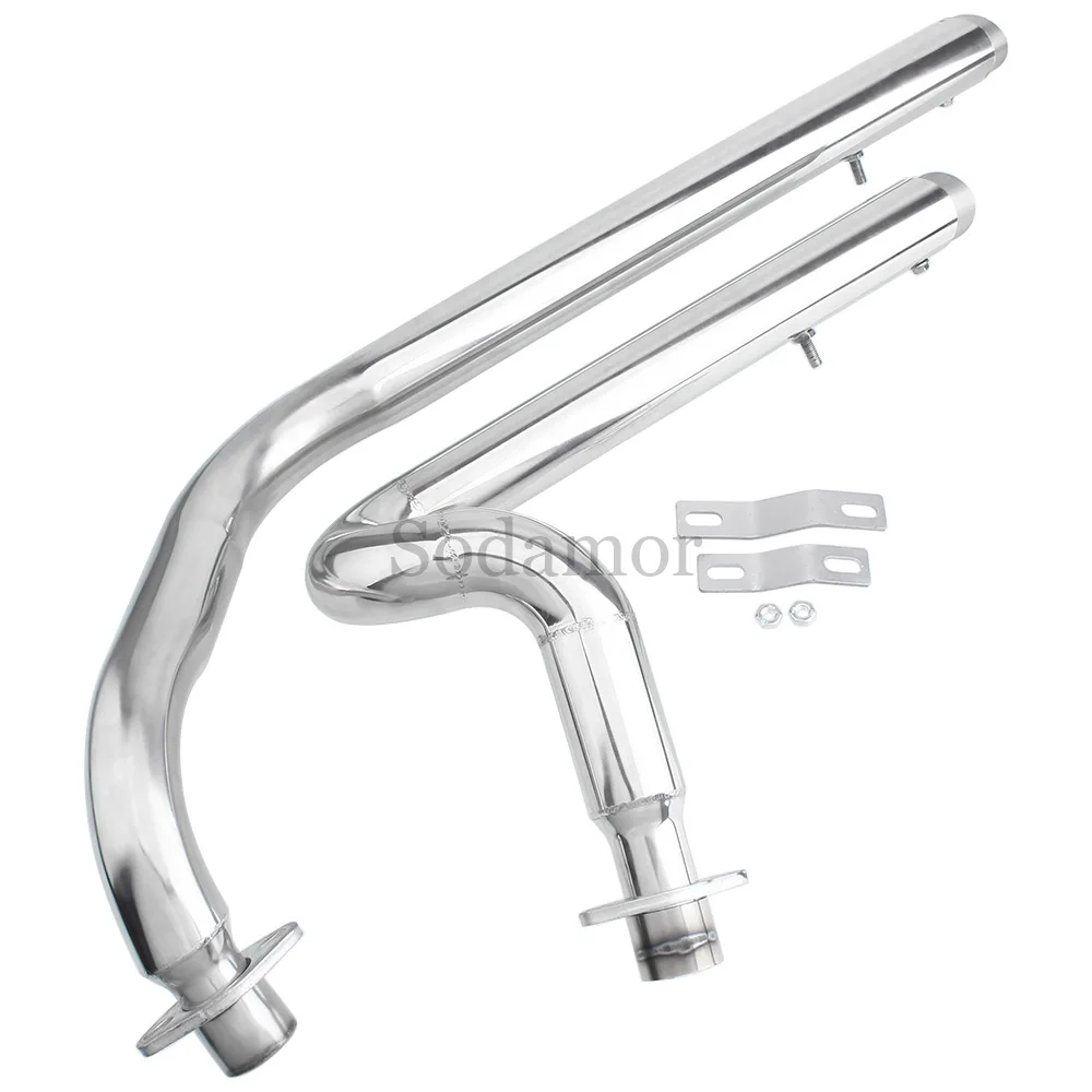 For Honda VT400 1994-2003 Motorcycle exhaust pipe aluminum alloy metal construction with removable stainless steel silencer