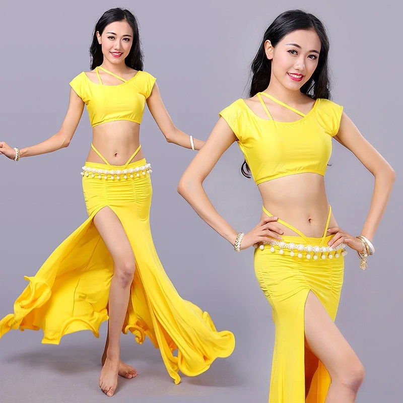 맞춤형 밸리 댄서 연습 의상 오리엔탈 댄스 공연 의상 섹시 세트 인도 댄스 초보자 여성 성인