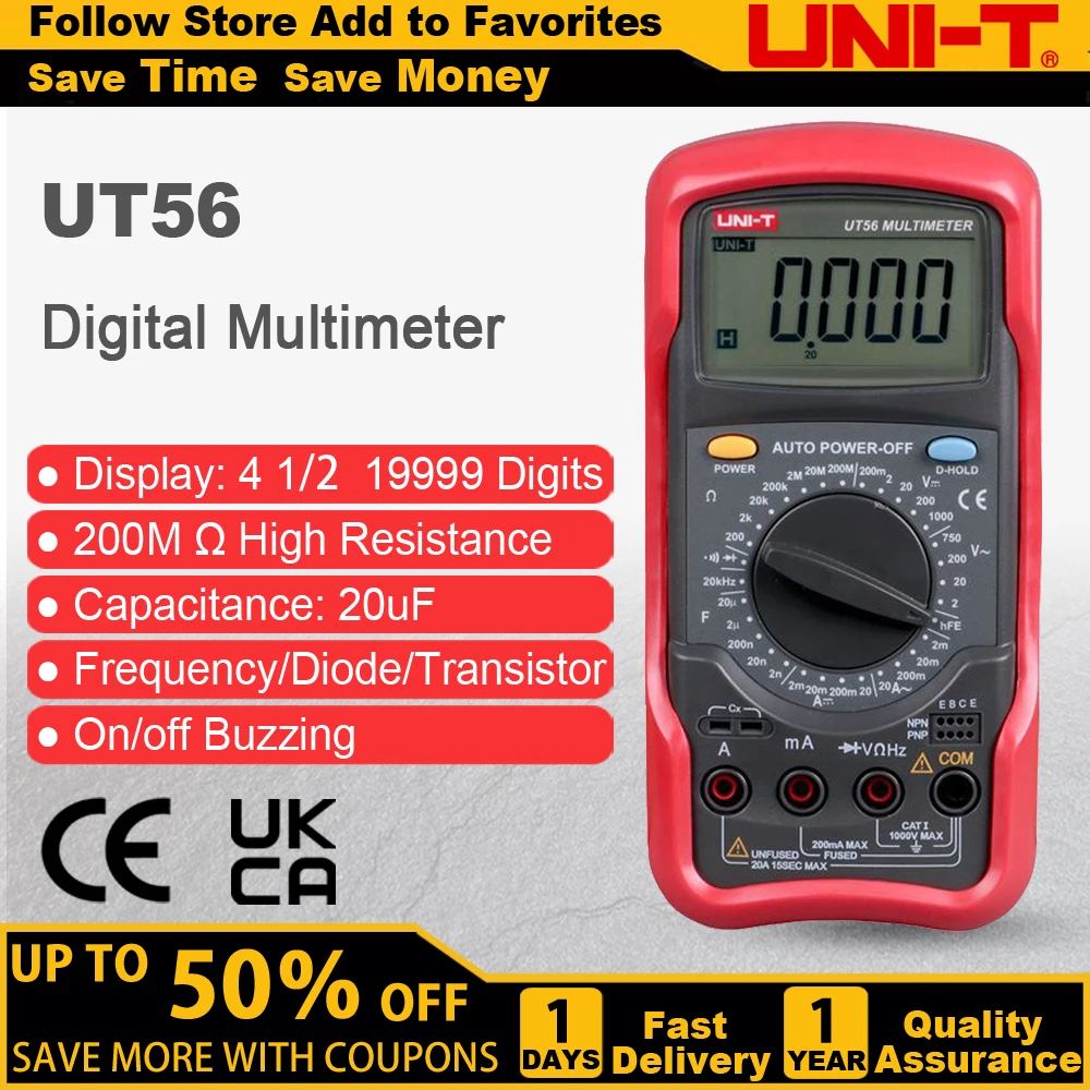 UNI-T UT56 Standard Digital Multimeter Multifunctional Digital Display Universal Meter with Four and a Half High Accuracy