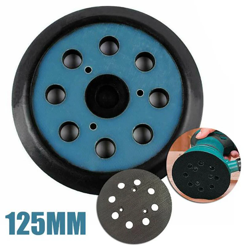 125mm 8Holes Backing Disc Sanding Pads Hook Loop For Makita Random Orbit Sander