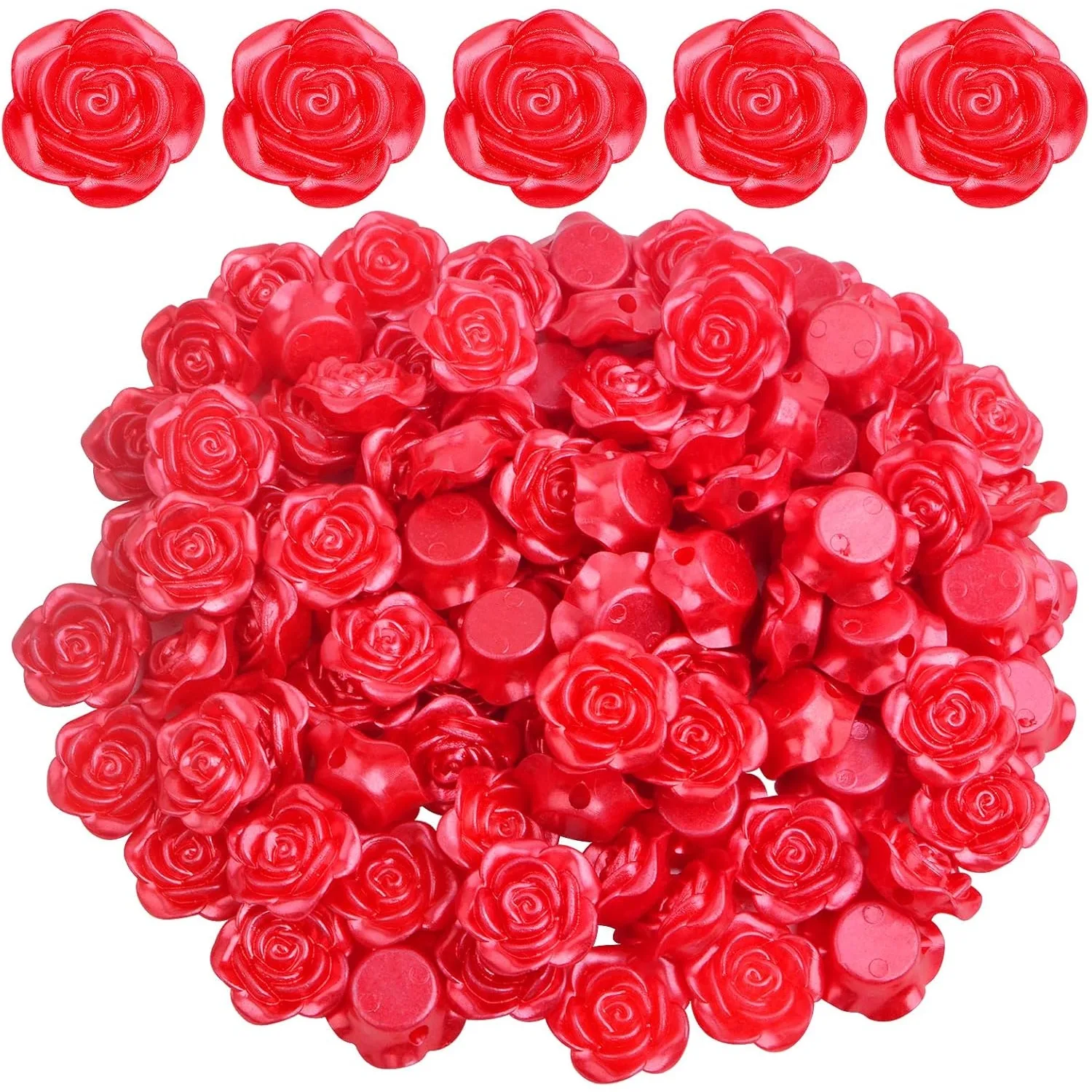 

15 мм АБС-пластик бусины с цветком розы милые бусины-разделители с розами (красные) для изготовления ювелирных изделий DIY браслет ожерелье ремесла