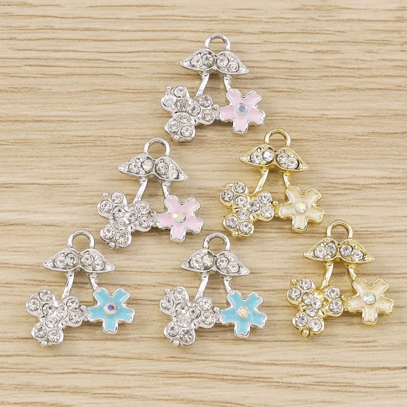 Tusember 10 Stück Exquisite Kristall-Kirsch-Anhänger-Charms für modische Ohrhänger, Halsketten, DIY-Schmuckherstellung und Zubehör – Detail 5