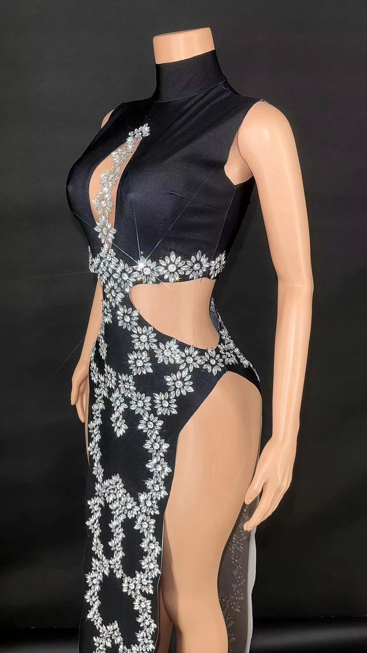 ZD شير كريستال ارتداءها مثير شرابة يوتار Showgirl نادي الحدث مرحلة ارتداء بدلة للجسم كريستال تفصيل الأداء #4