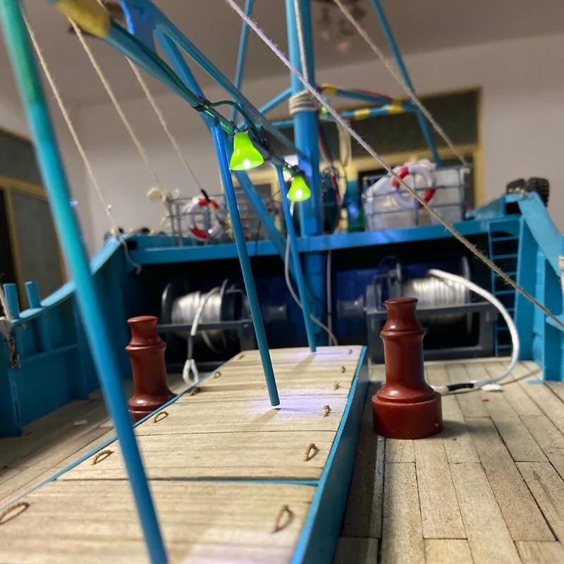 Barco teledirigido de 89cm, modelo de barco de pesca con Control remoto de Zhejiang, estructura de madera, Kit de modelo de barco RC, barco de juguete, regalo para niño