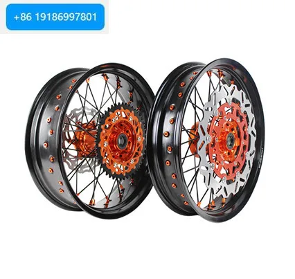 China Factory Motorcycle Accessories 17/16 Inch Aluminum Alloy Motorcycle Wheels  EXC/SXF for Supermoto