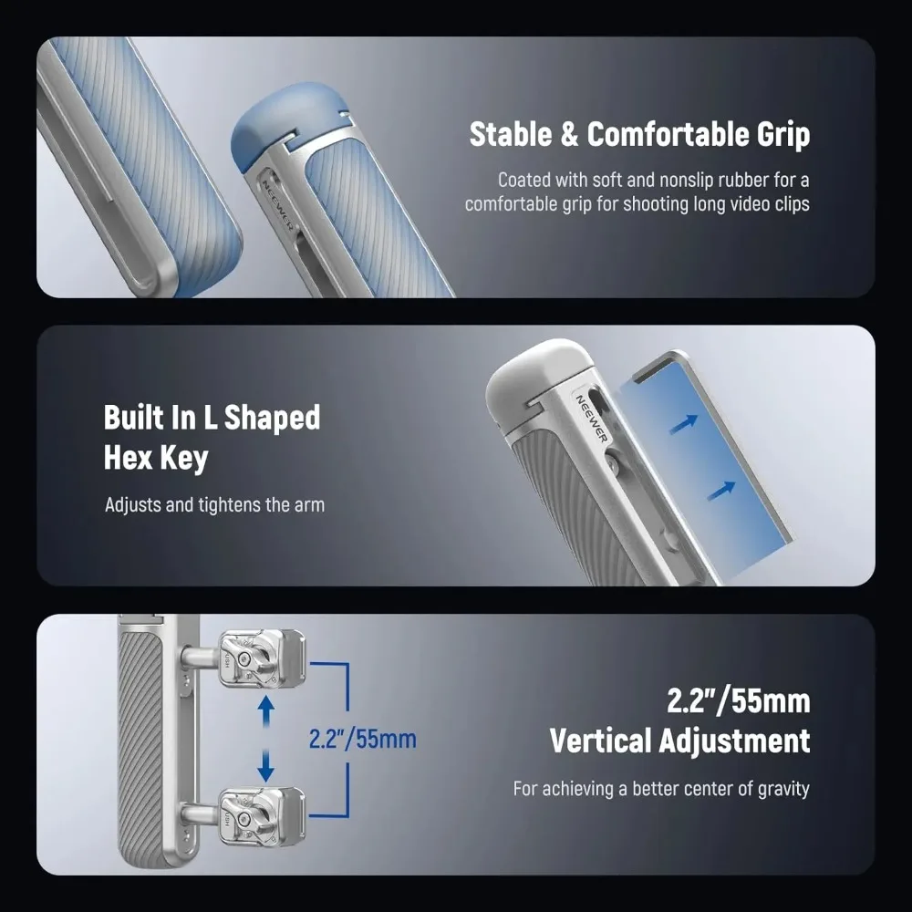 NEEWER مقبض جانبي سريع التحرير مع مصراع بلوتوث قابل للفصل مضاد للأحذية الباردة 360 درجة ° دوران آيفون 16 برو/برو ماكس #6