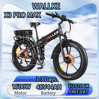 WALLKE X3 Pro MAX Electric Bicycle 1500W 48V44AH Samsung Battery Adult Riding Electric Bike Hydraulic Disc Brake Mountain E-bike
