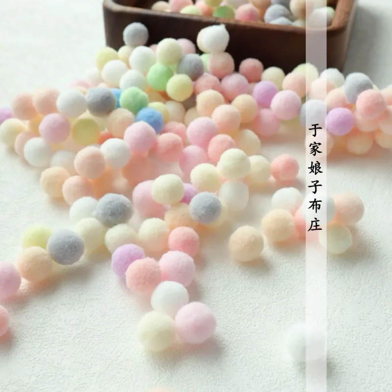 100 pieces Macaron Plush Ball for Decoration, Candy Color, Fur Ball, Small Ball, Handmade, DIY Accessories, Diameter 1.5cm