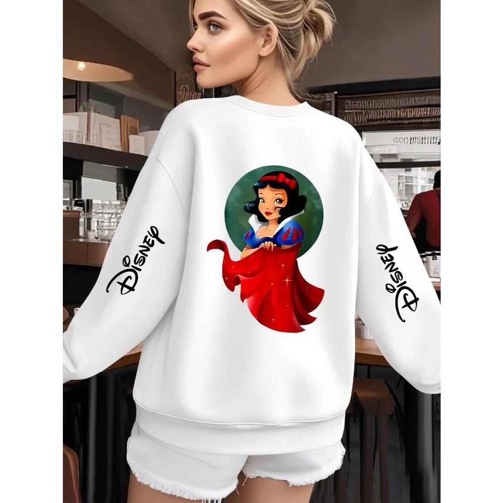 

Спортивная толстовка с капюшоном Disney Snow White, женская хлопковая осенне-зимняя новая коллекция из чистого хлопка с длинными рукавами, повседневная универсальная