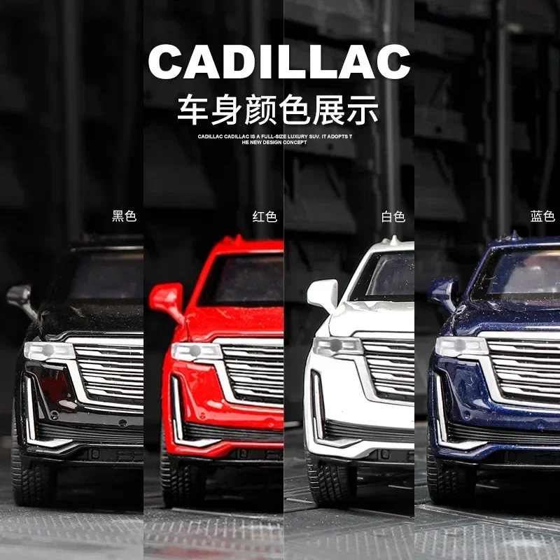 Модель внедорожника Cadillac Escalade 1:32, модель литая из металлического сплава, модель автомобиля со звуком, фотосессия, детская игрушка, подарки