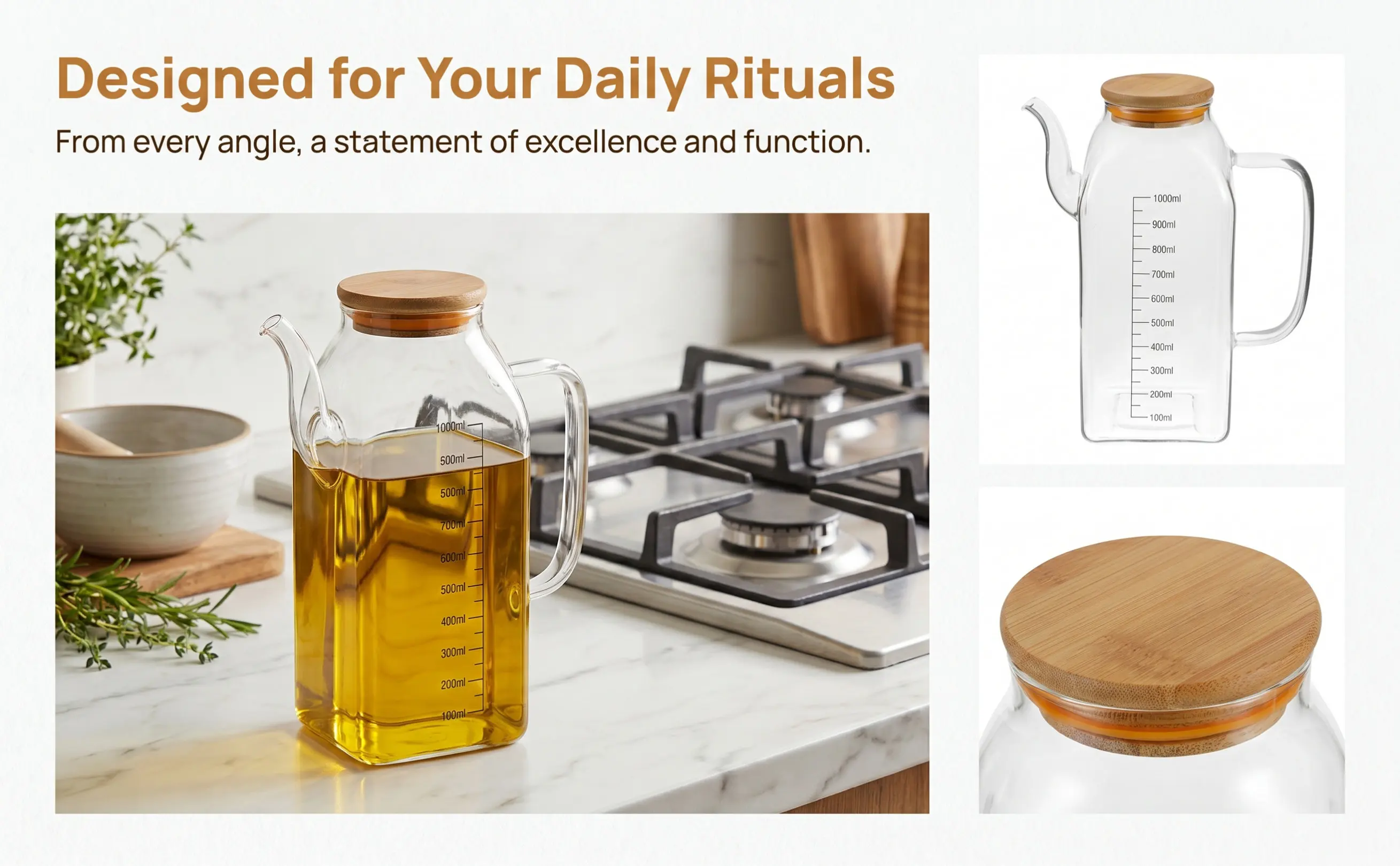 Multipurpose Glass Oil Bottle Kitchen Vinegar Soy Sauce Dispenser Olive Oil Crue T Anti Leak Spout Elegant Restaurant Bar Home