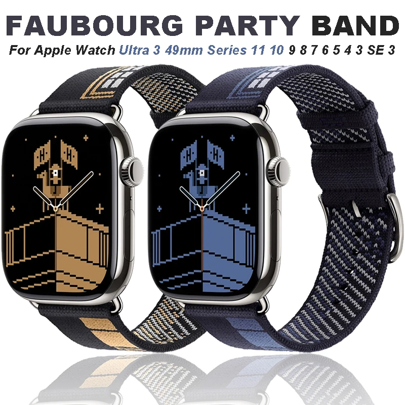 

Нейлоновый тканый ремешок для Apple Watch Ultra 3 Band 49 мм 46 мм 45 мм 44 мм 41 мм Браслет для iWatch Series11 10 9 8 7 6 5 4 SE Браслет