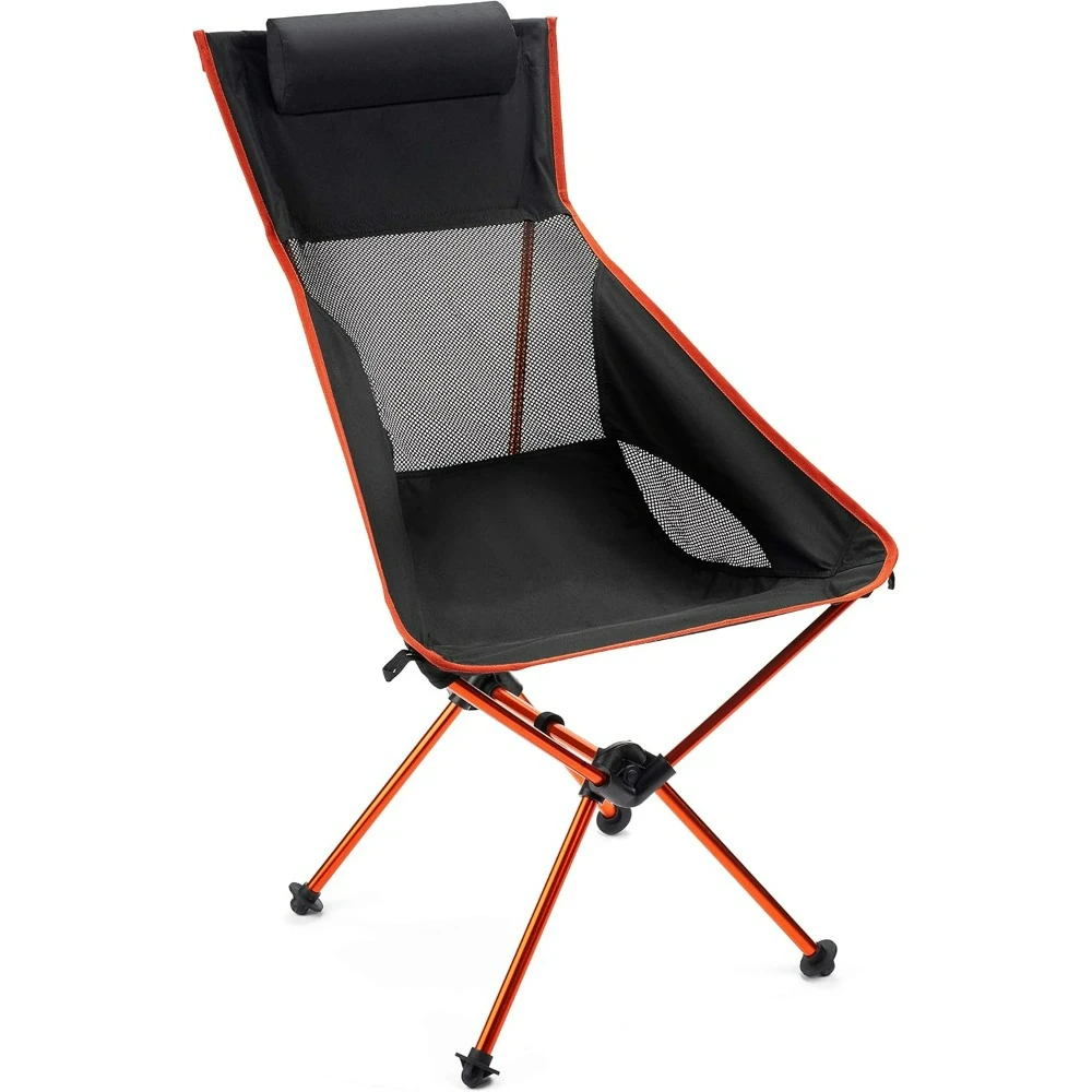 

Chair, Outdoor High Back Lightweight Camp Chair with Headrest and Carry Case, for Beach, Camping, The Pool, A Soccer Game