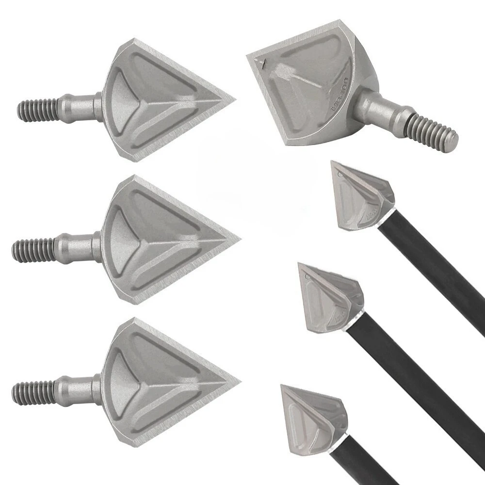 6X شفرة برودهيد 100Gr المسمار الرماية السهم قوس منحني مجمع القوس الصيد المسمار في نقطة 440C الفولاذ المقاوم للصدأ الفضة #1