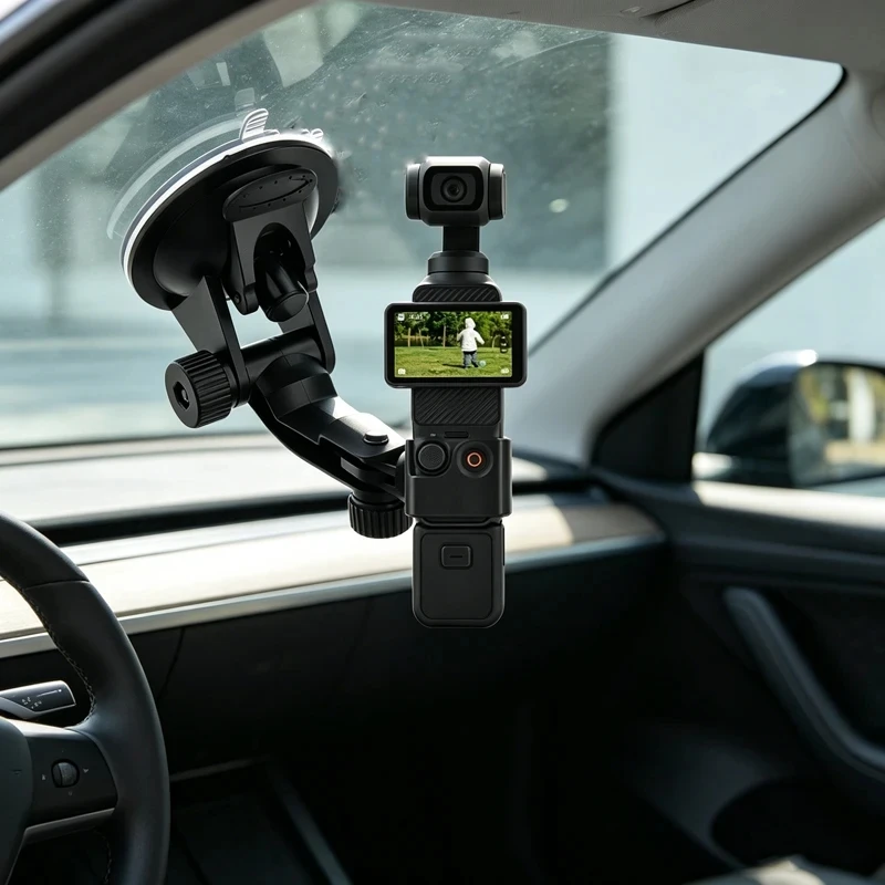 Car Bracket Car Suction Cup Stable Mount Adjustable Holder for DJI Osmo Pocket 4 4P / Pocket 3 Camera Gimbal Accessories