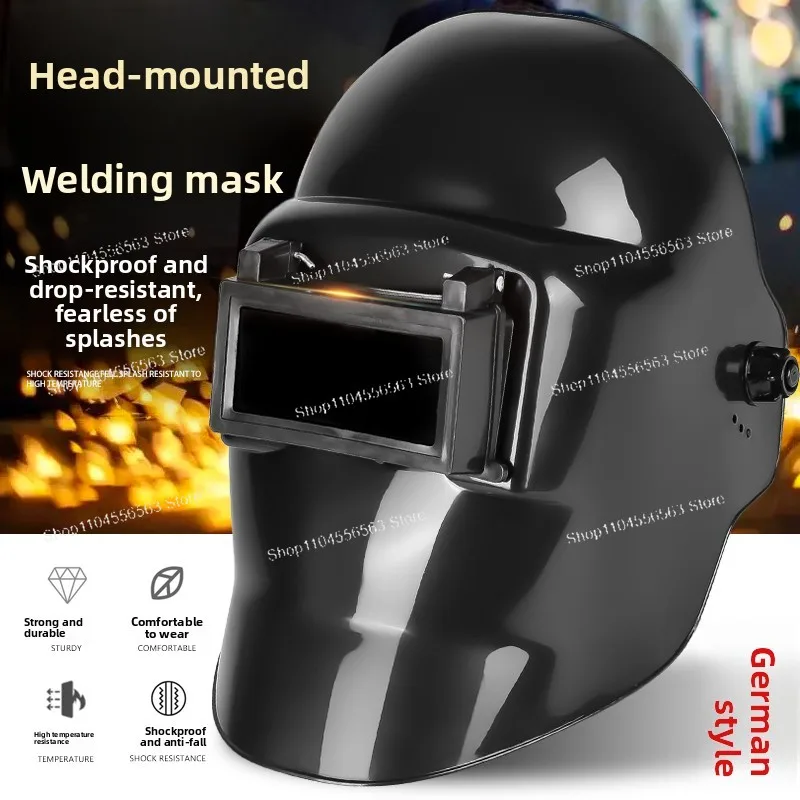 Flip Up Welding Mask, Head-Mounted Lightweight Auto Darkening Hood for TIG/Arc/Gas Welding, Full Face Protection with Grind Mode