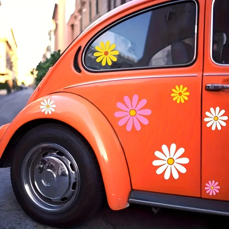 Daisy Car Sticker Set, Consisting of Five Pieces, Made of High-Quality Materials, Reasonably Priced, Currently Very Popular