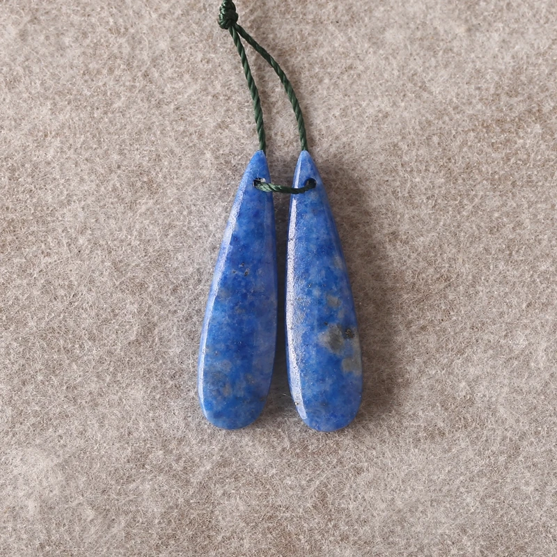 

Натуральный камень лазурит серьги-капли бусины 21x8x3 мм спереди просверленные DIY модные ювелирные аксессуары 2,9 г идеальный подарок