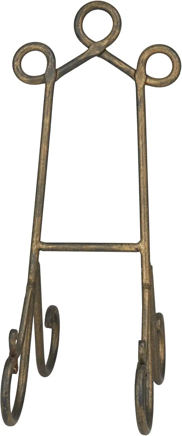 Gold Metal Display Easel, Scroll Tabletop Easel, 7x10x16 Inches