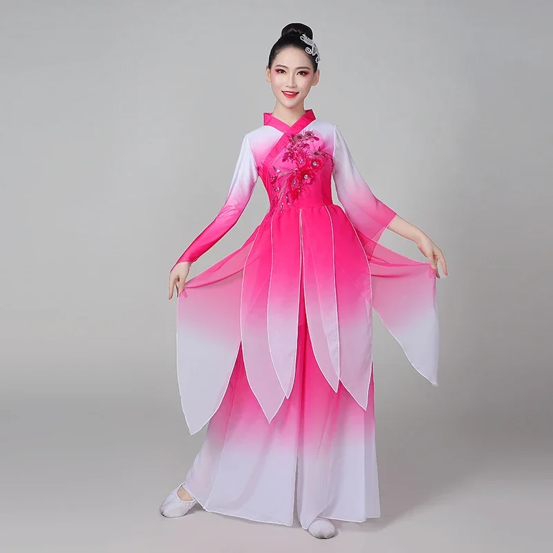 Classical National Yangko Costumes for Women Ancient Chinese Folk Dance Traditional Fan Dance Outfit Yangko Performance Clothing