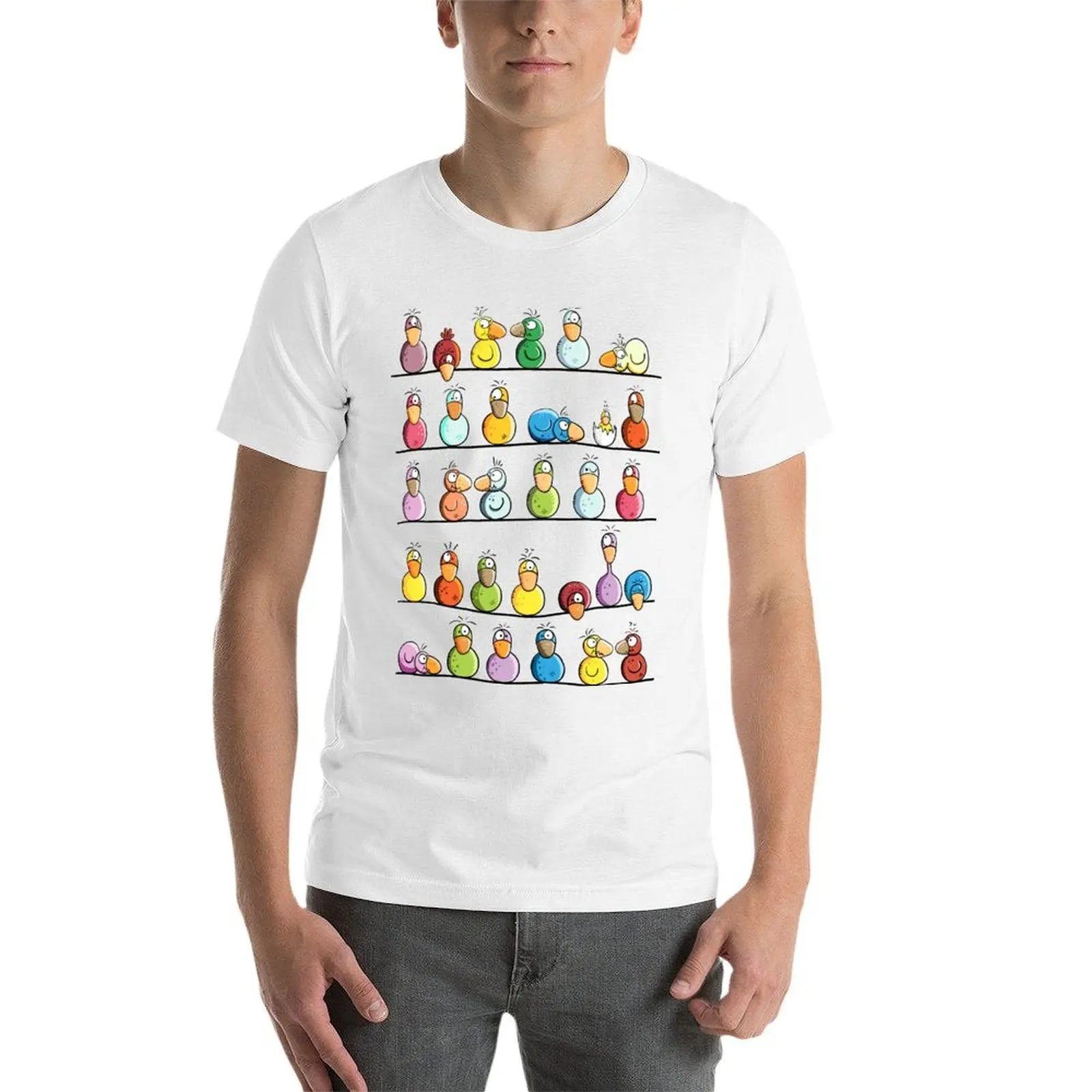 مضحك الملونة مزرعة الطيور تي شيرت رجل تي شيرت للرجال عادية الجرافيك تي شيرت للرجل تي شيرت رجل فاخر تي شيرت #4