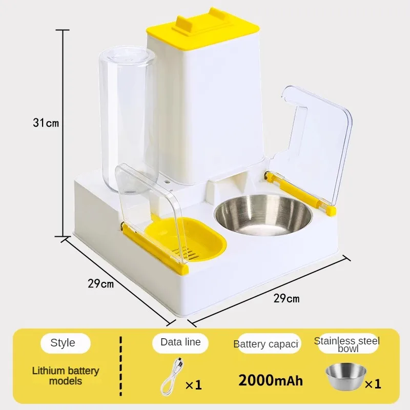 Imagem -02 - Alimentador Automático para Animais de Estimação com Sensor Infravermelho Água e Comida Alimentador Inteligente Anti-mouse para Gato e Cachorro Tampa Aberta Automática em 1