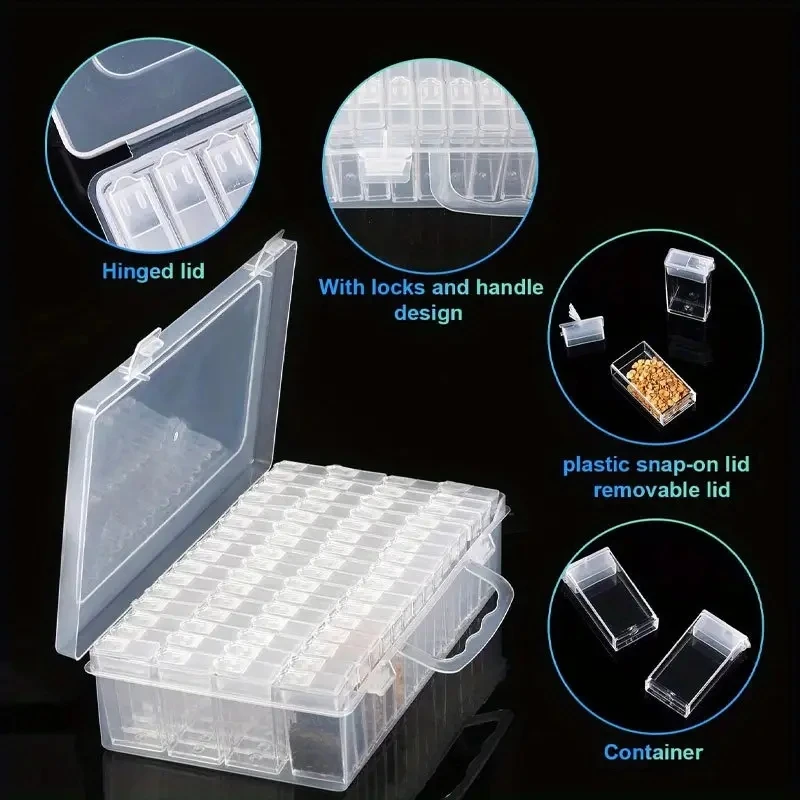 

Diamond Painting Nail Art Patch Storage Box Plant Seed Microparticle Independent id Plastic Rectangular Box Bedroom Organizer