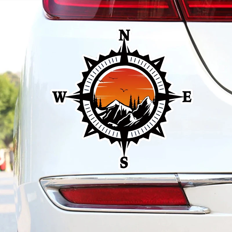 COMPASS TREES LAKE Vinyl Decal, Sticker For SUV Car Truck Bumper Wall Window