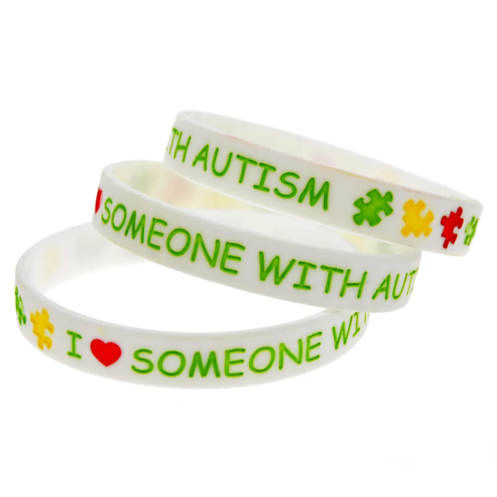 50 Stück „Ich liebe jemanden mit Autismus“-Silikonarmbänder zur Unterstützung und Sensibilisierung, Erwachsenengröße – Detail 4