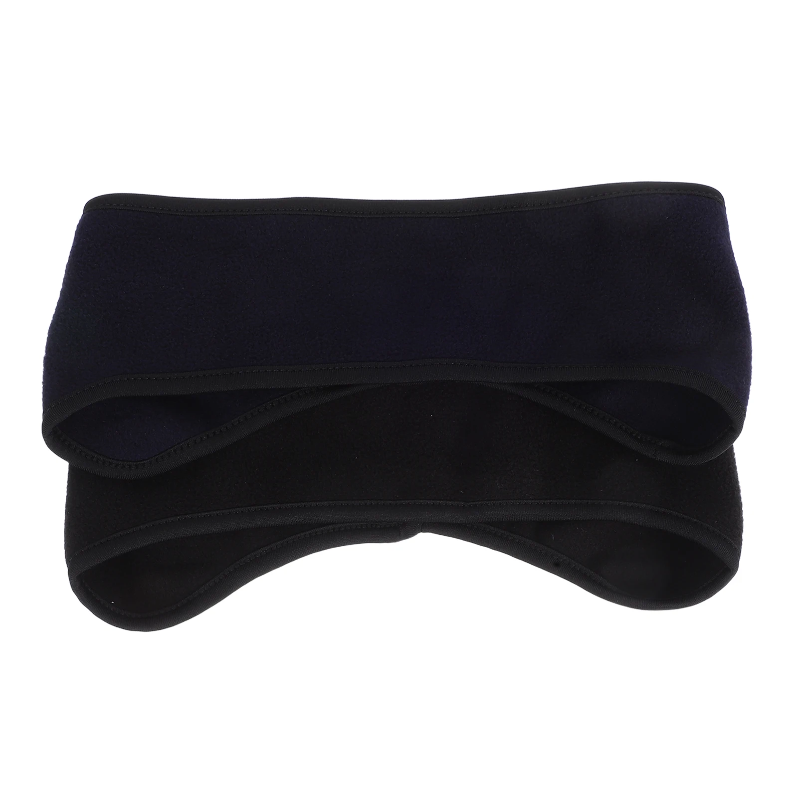 2Pcs Sports Warm Fleece Headbands Black Navy Blue Athletic Ear Warmers for Winter Running Cycling Skiing Outdoor