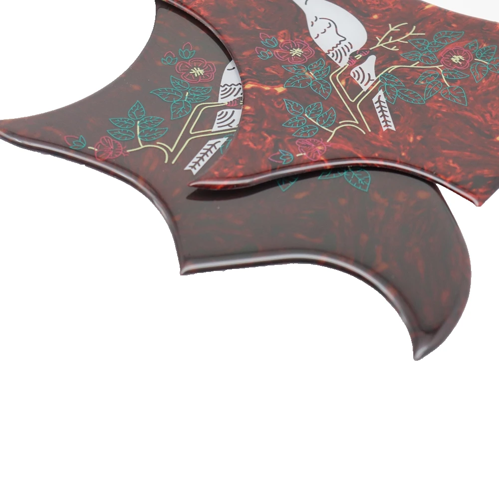 1R Pigeon Flower Kristall-Epoxidharz Gitarren-Schlagbrett Elastische Weiche Gummi-Kratzschutzplatte für Folk-Akustikgitarre – Detail 3
